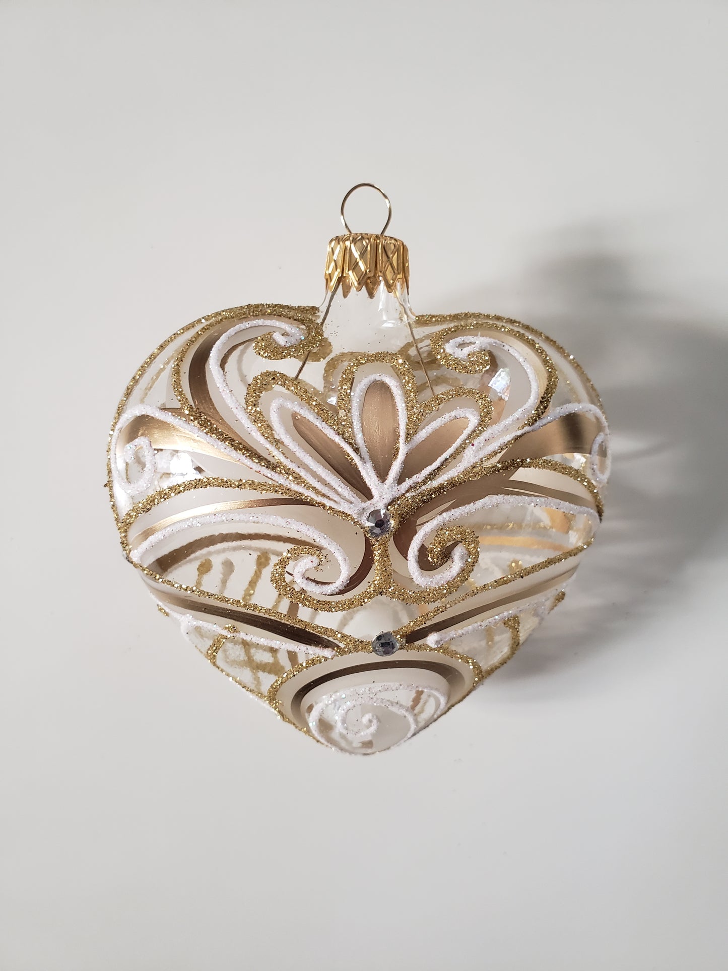 Cœur baroque - transparent Or/Blanc 🇵🇱