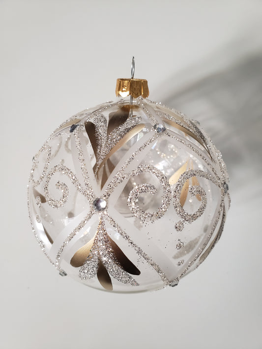 Noël baroque - transparent Or/Argent  - boule 🇵🇱