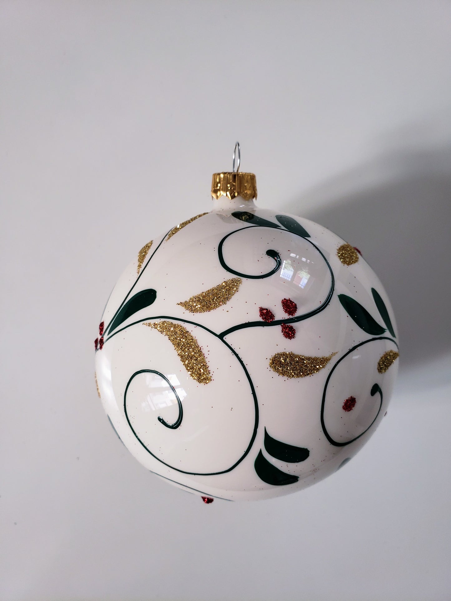 Boule Gui de Noël - blanche 🇵🇱