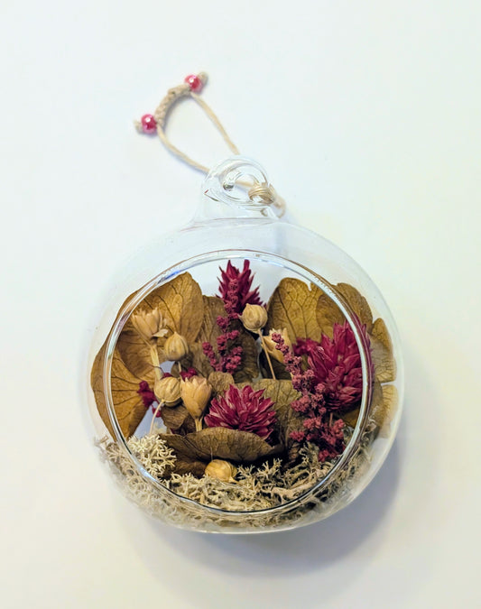 Boule Noël - terrarium de fleurs séchées 🇫🇷