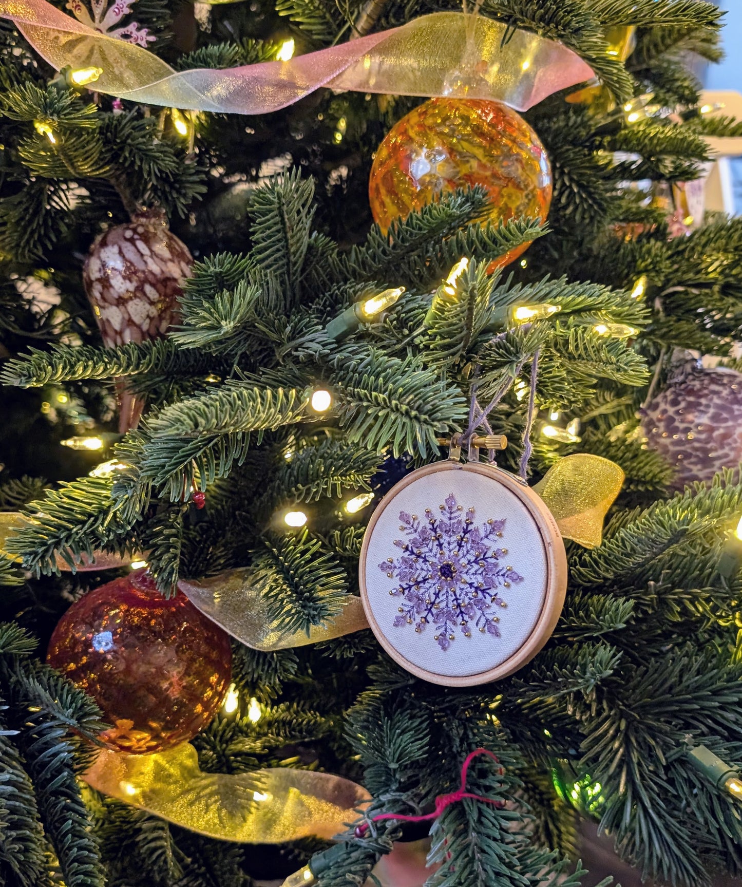 Broderie - flocon perlé Violet et Or 🇫🇷