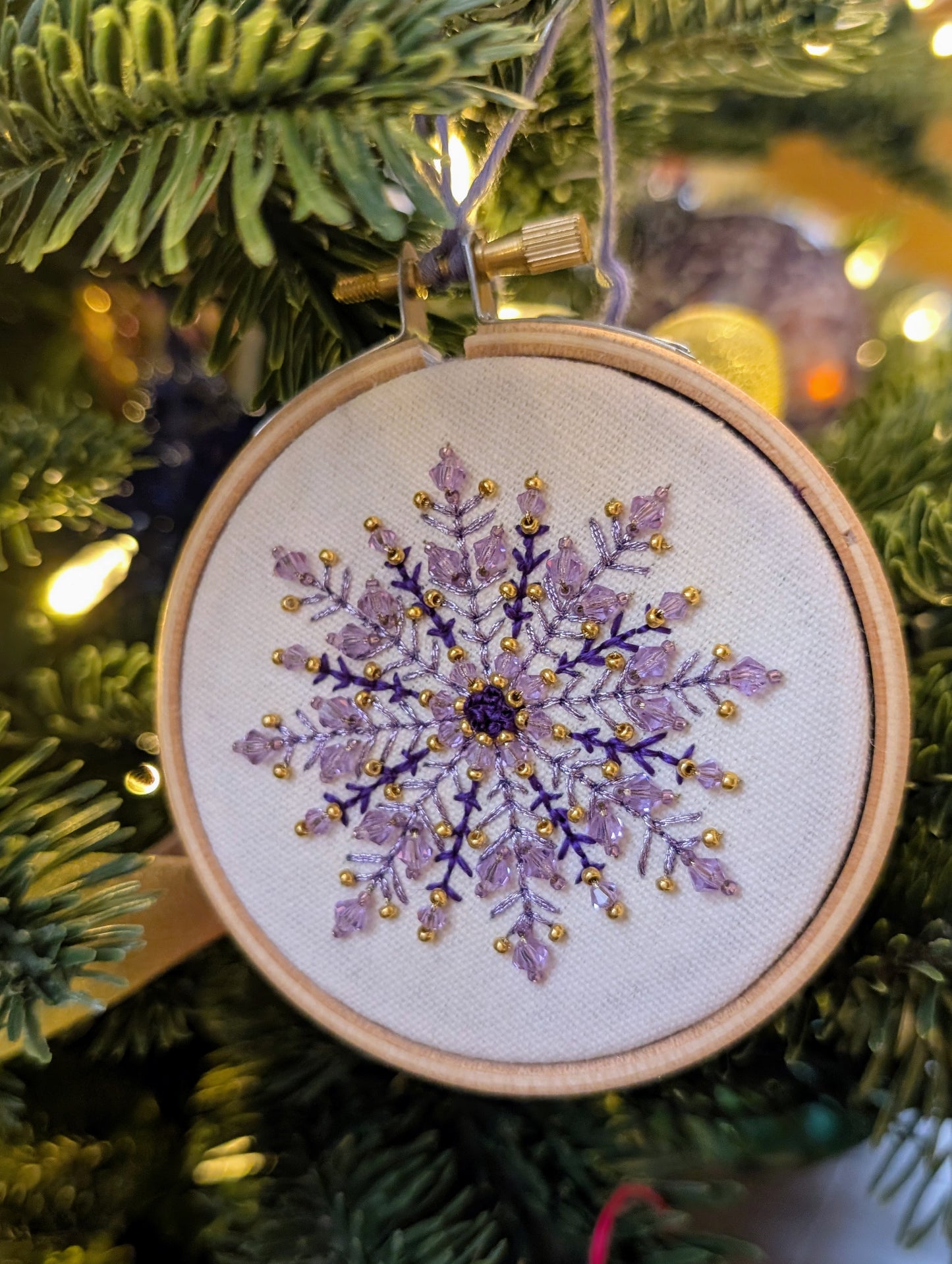 Broderie - flocon perlé Violet et Or 🇫🇷