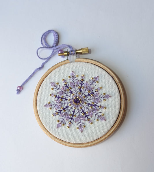 Broderie - flocon perlé Violet et Or 🇫🇷