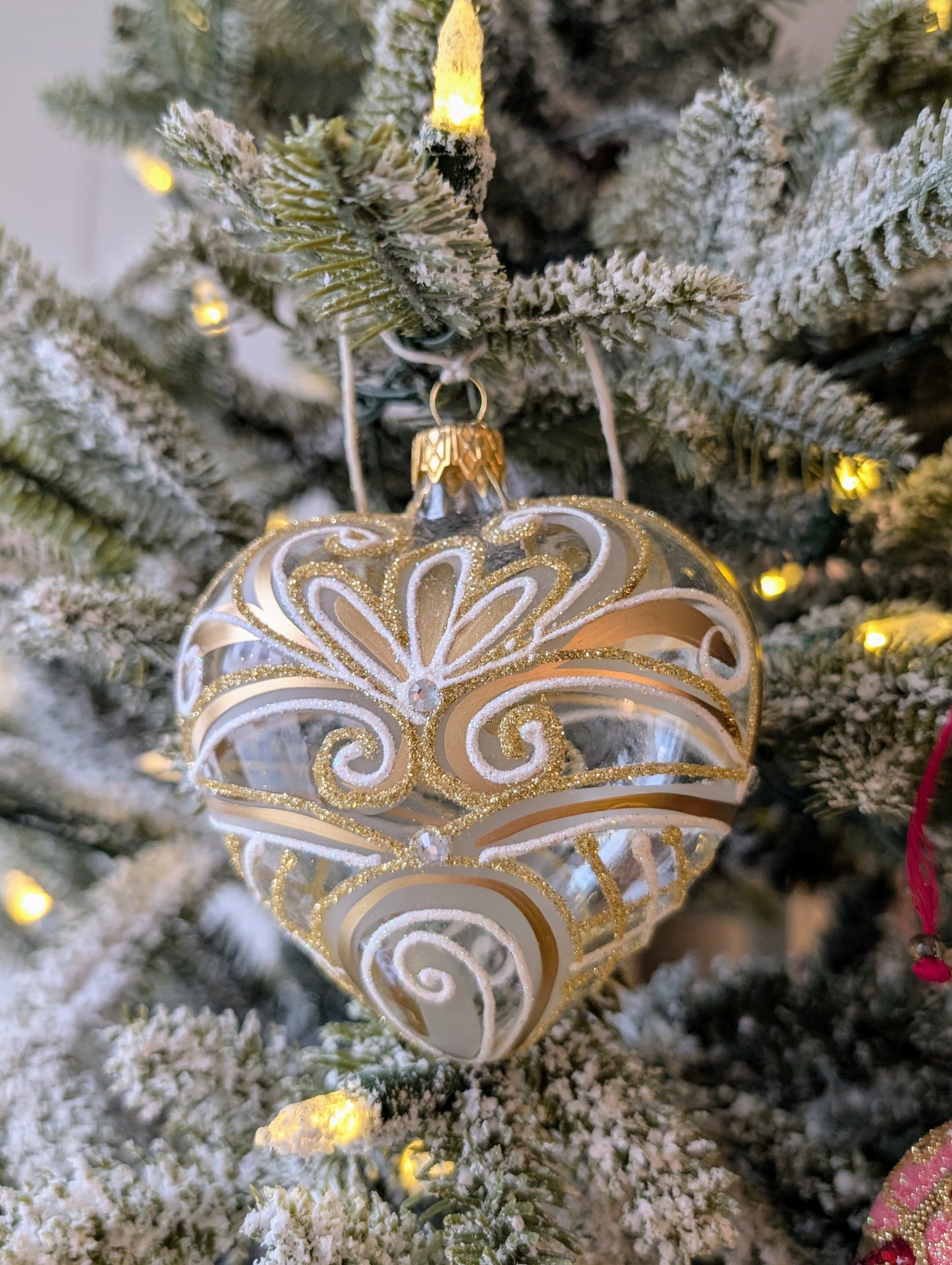 Cœur baroque - transparent Or/Blanc 🇵🇱