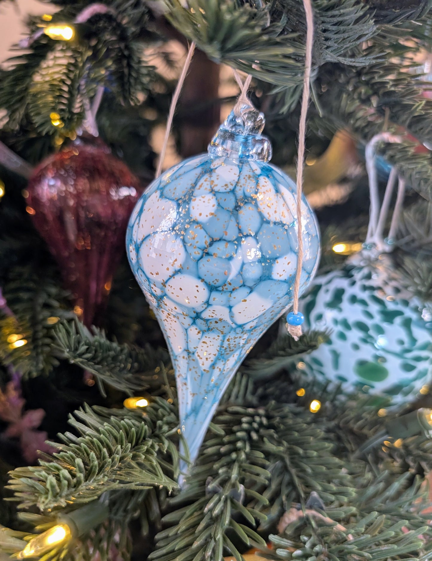 Goutte Tourbillon - Bleu ciel & Blanc pailleté Or 🇫🇷