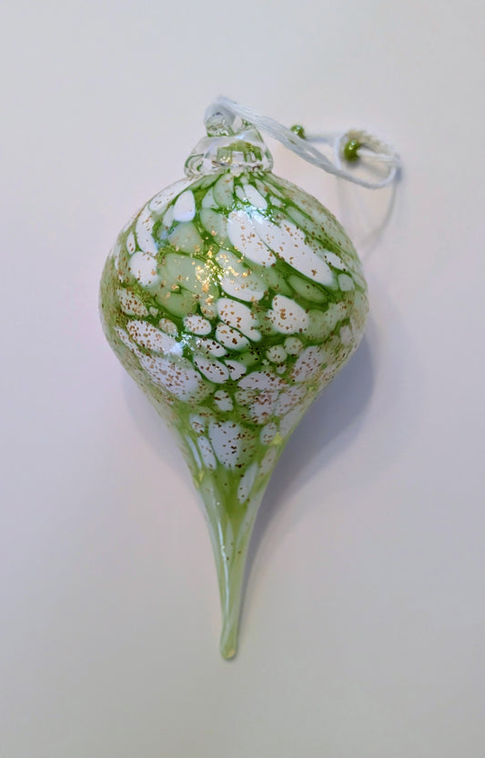 Goutte Tourbillon - Vert tendre & Blanc pailleté Or 🇫🇷