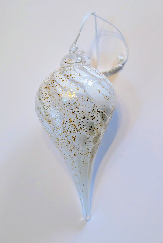 Goutte Tourbillon - Blanc & Transparent pailleté Or 🇫🇷