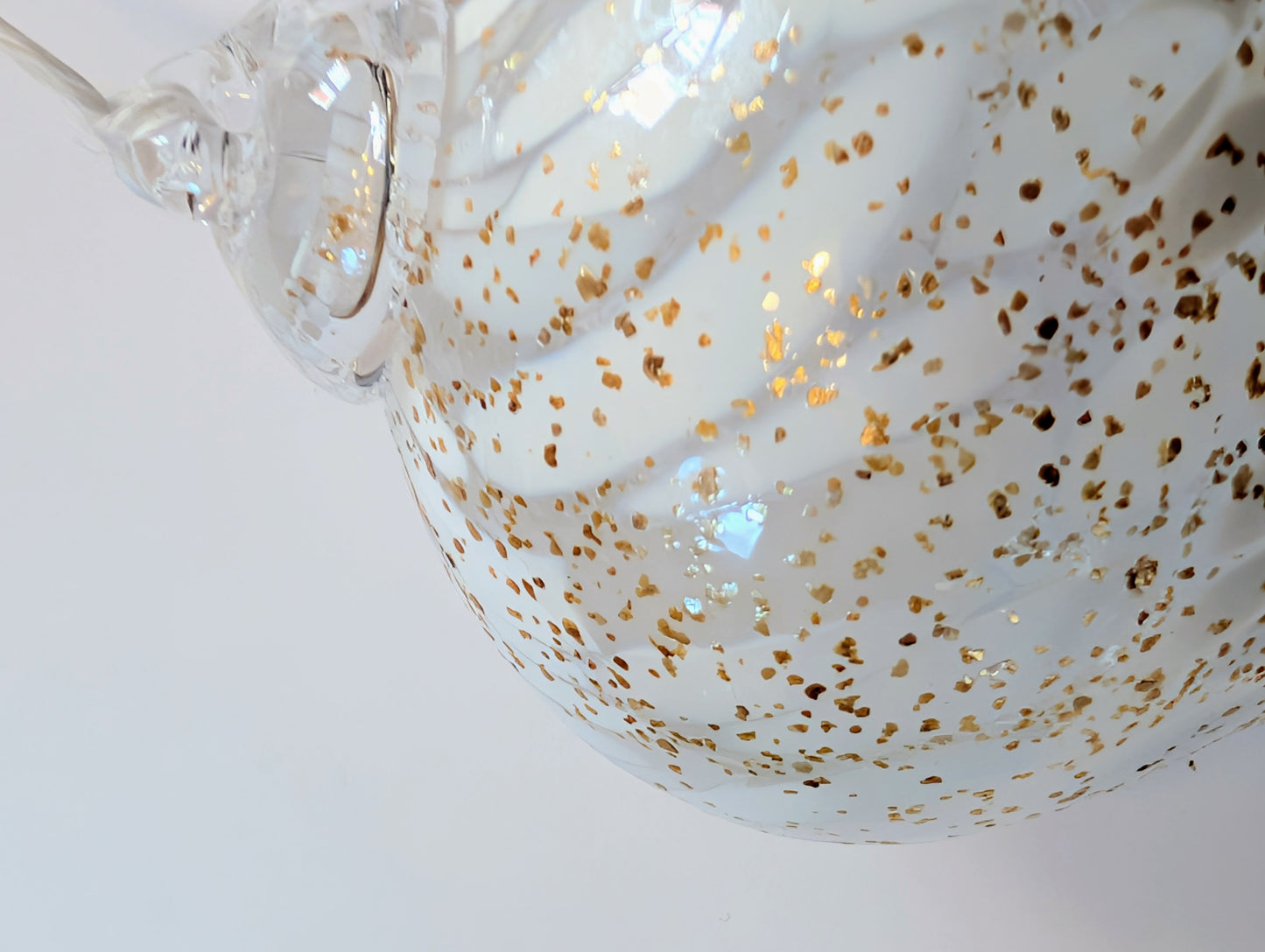 Goutte Tourbillon - Blanc & Transparent pailleté Or 🇫🇷