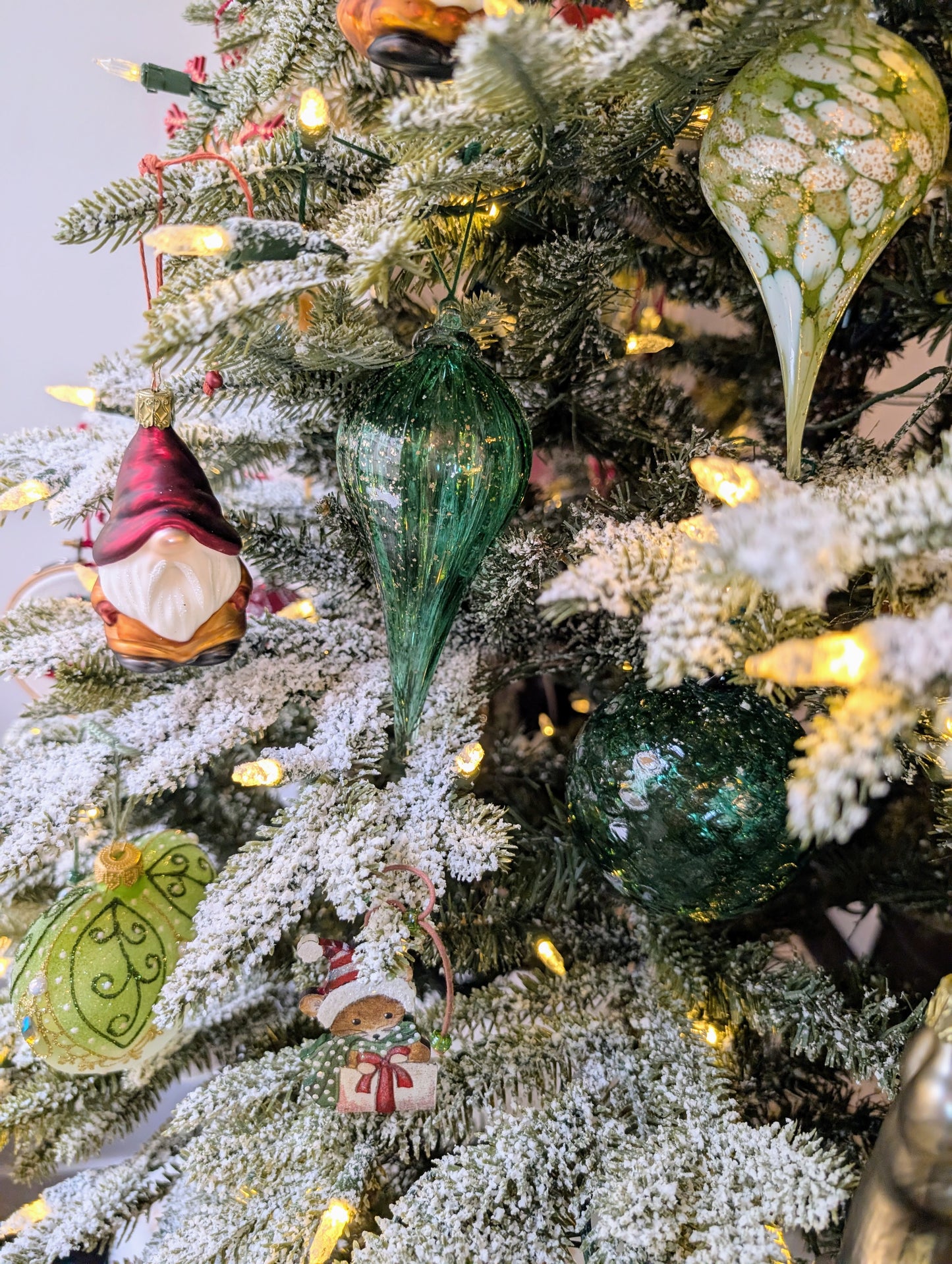 Goutte Venise - Vert sapin pailleté Or 🇫🇷