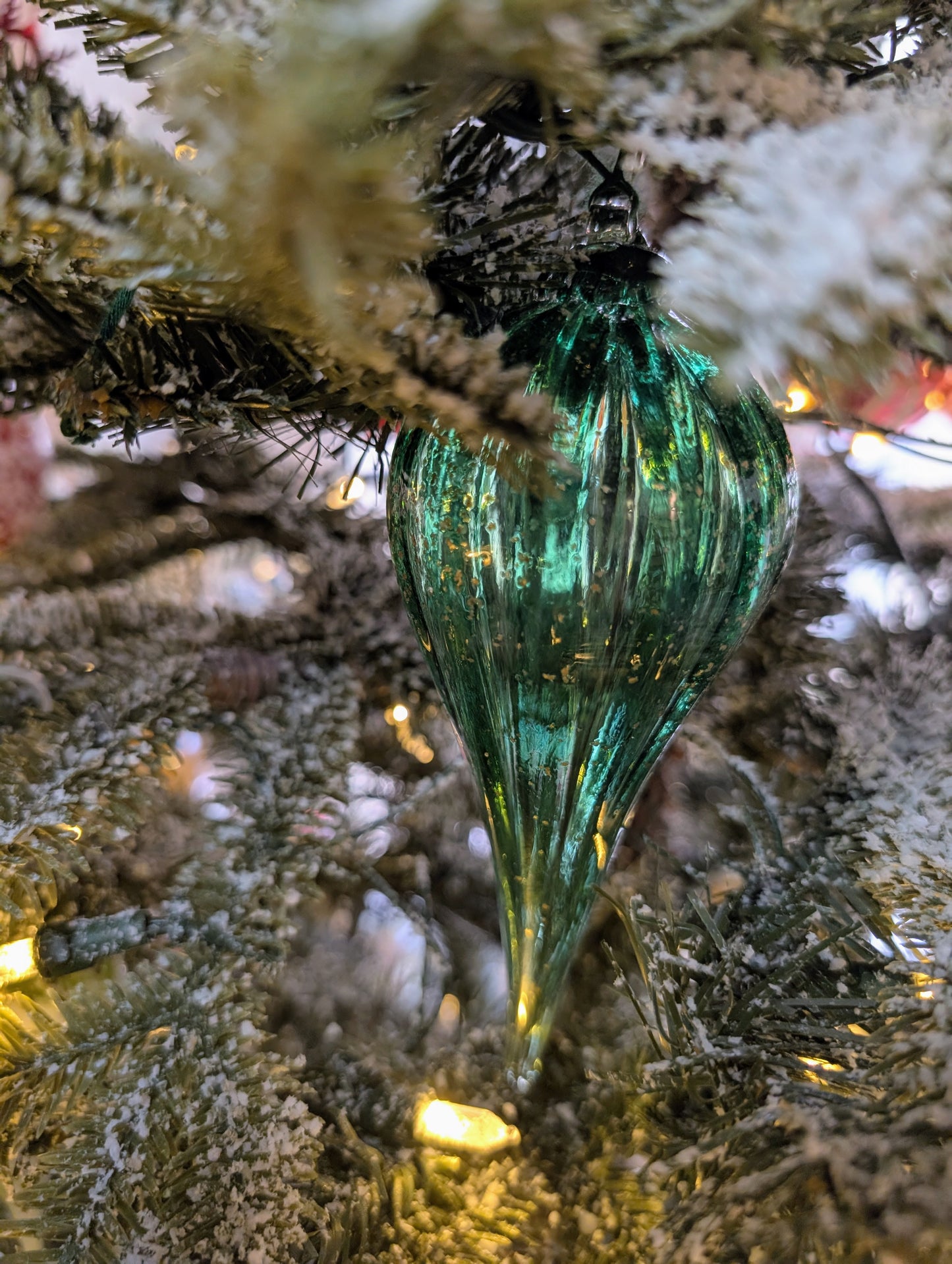 Goutte Venise - Vert sapin pailleté Or 🇫🇷