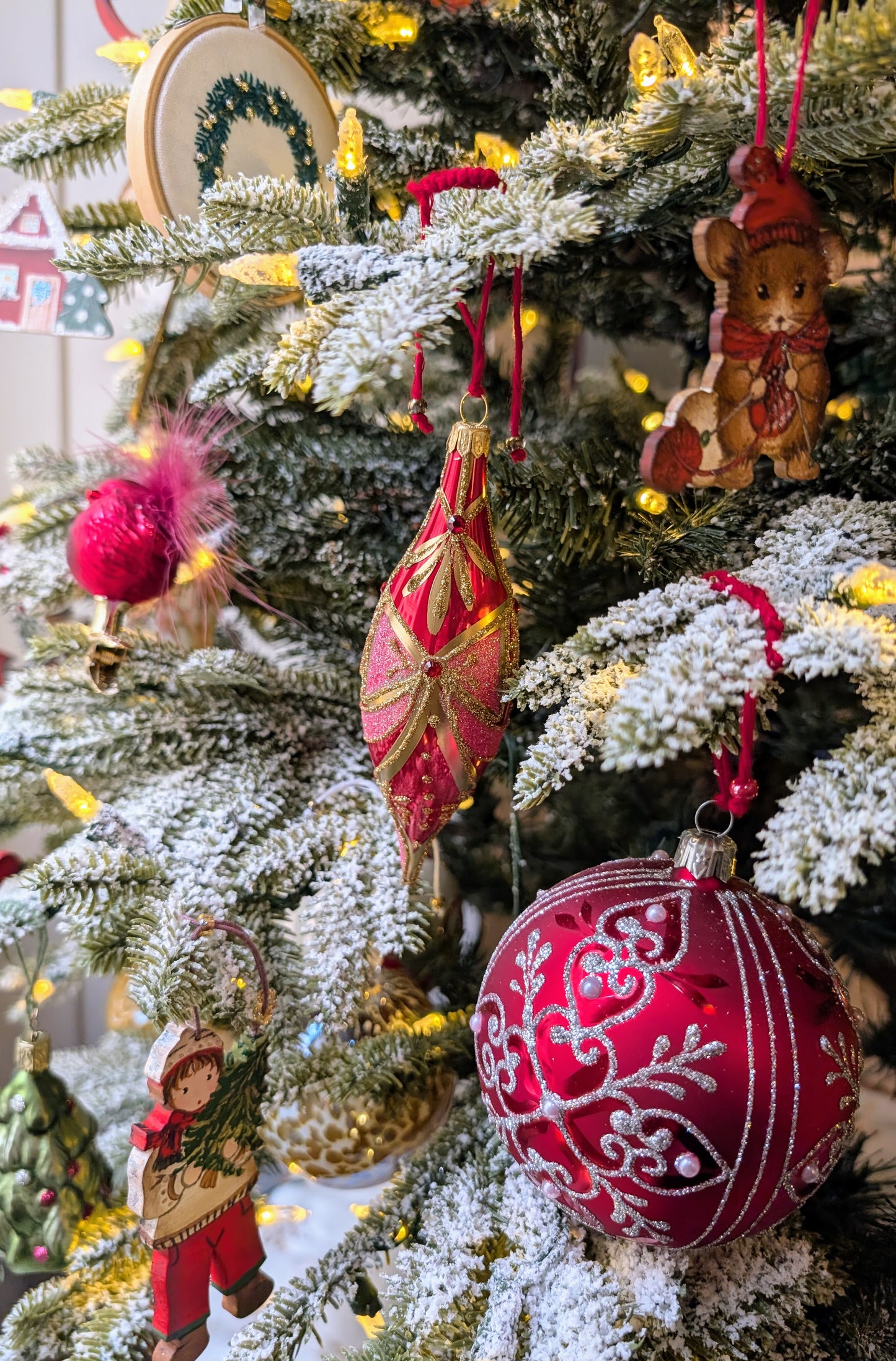 Noël baroque - Rouge - Goutte fine 🇵🇱