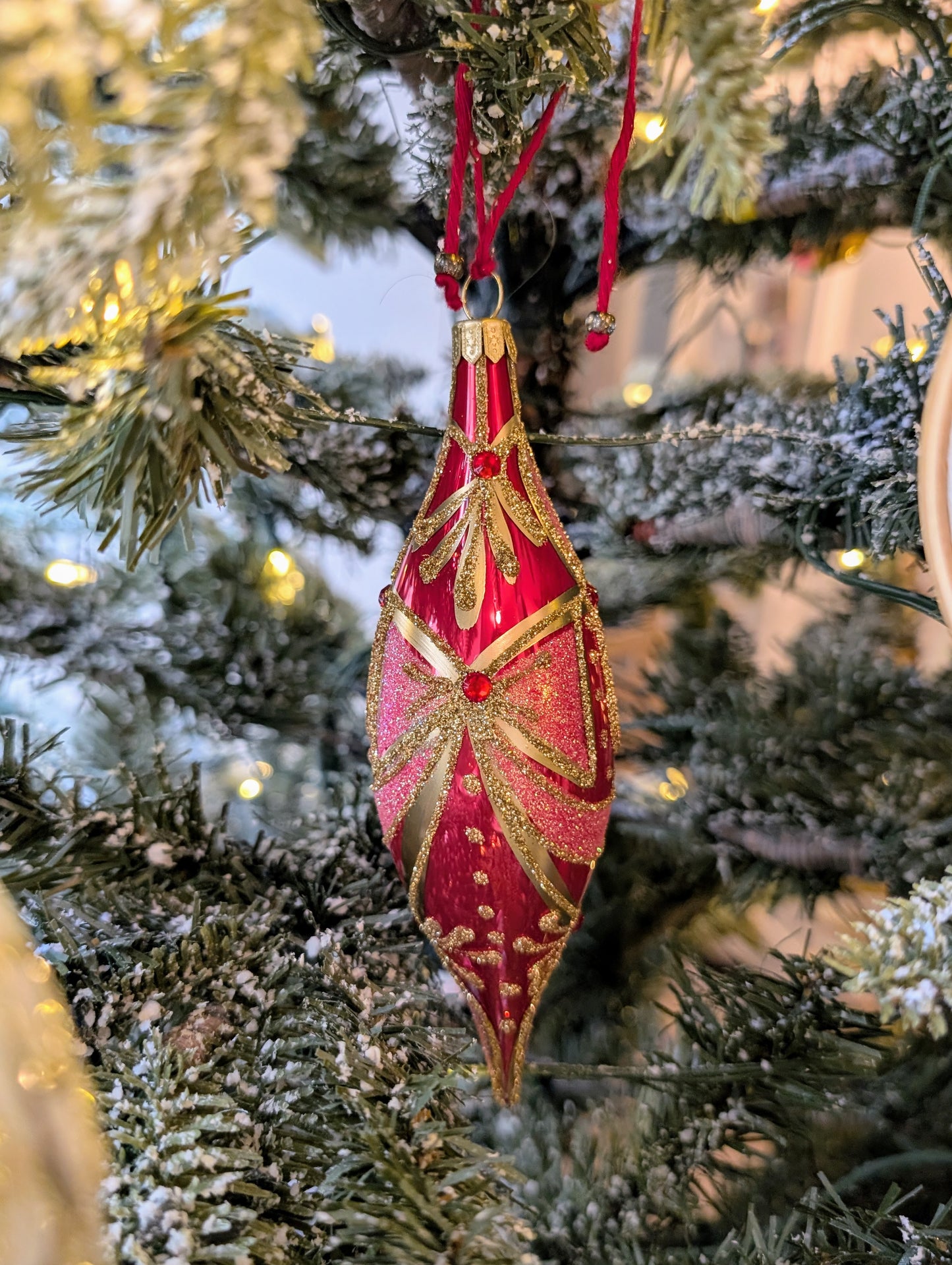 Noël baroque - Rouge - Goutte fine 🇵🇱