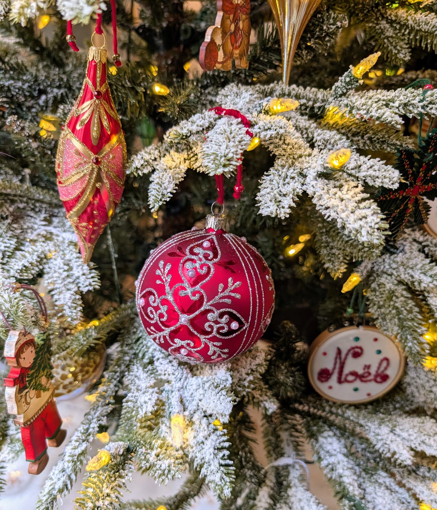 Noël baroque - Rouge/Argent - Boule 🇵🇱