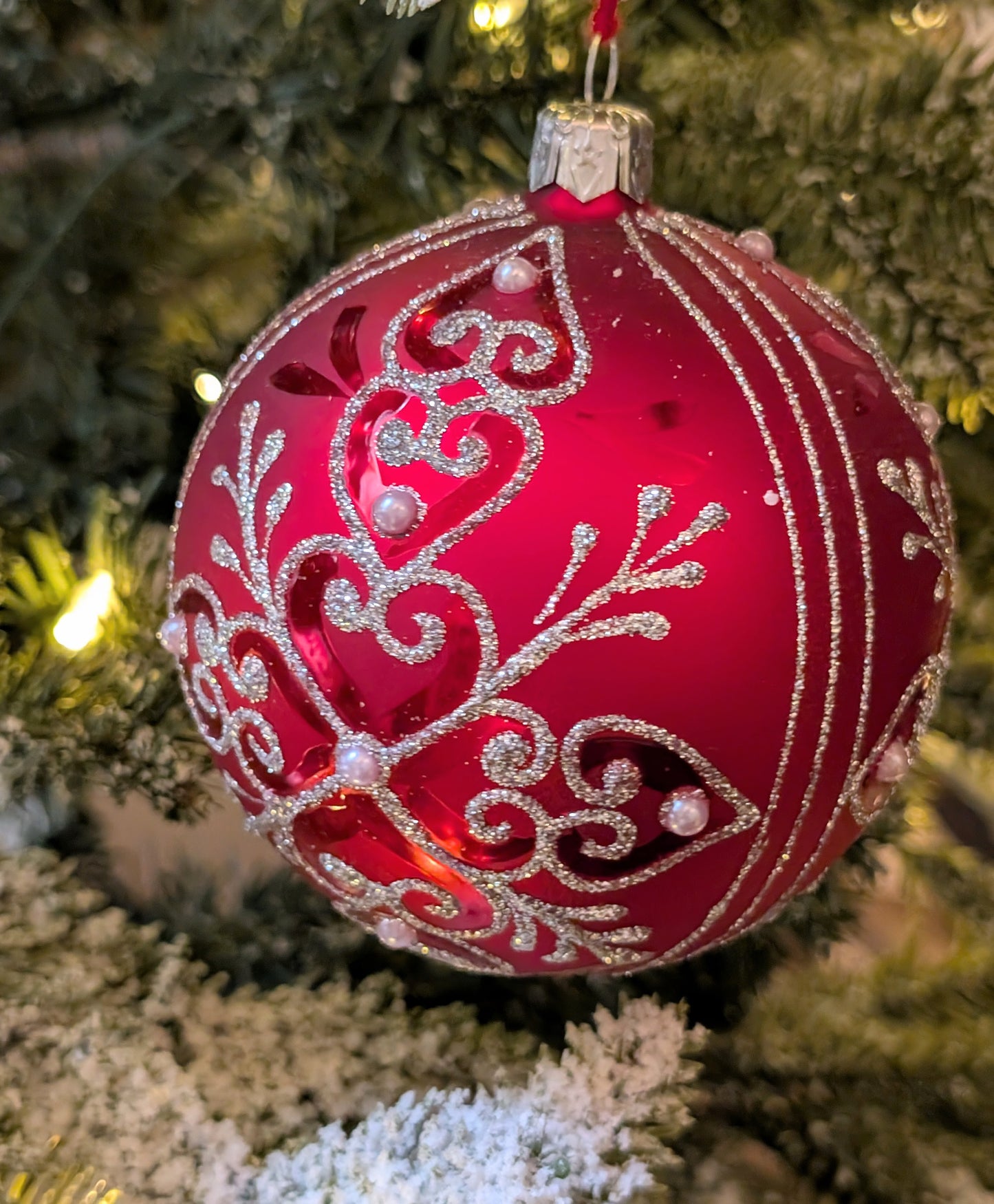Noël baroque - Rouge/Argent - Boule 🇵🇱
