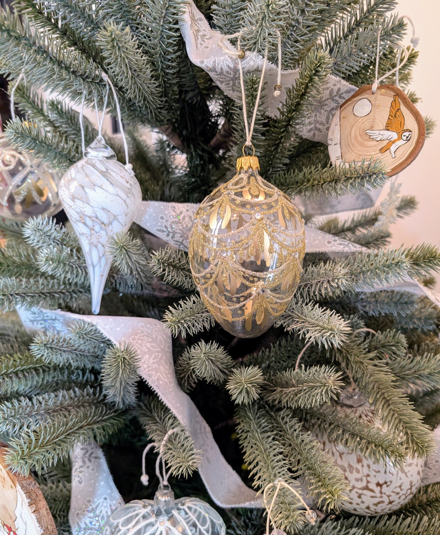 Goutte Tourbillon - Blanc & Transparent pailleté Or 🇫🇷