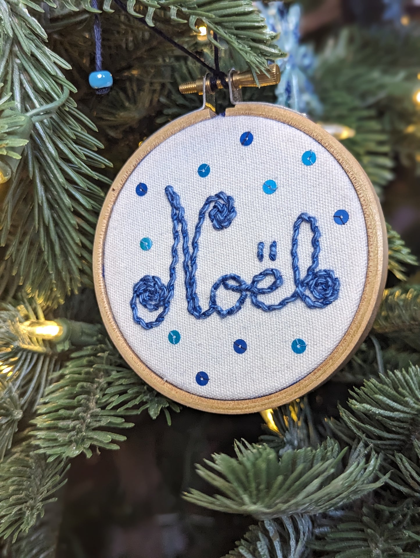 Broderie Noël - Bleu 🇫🇷