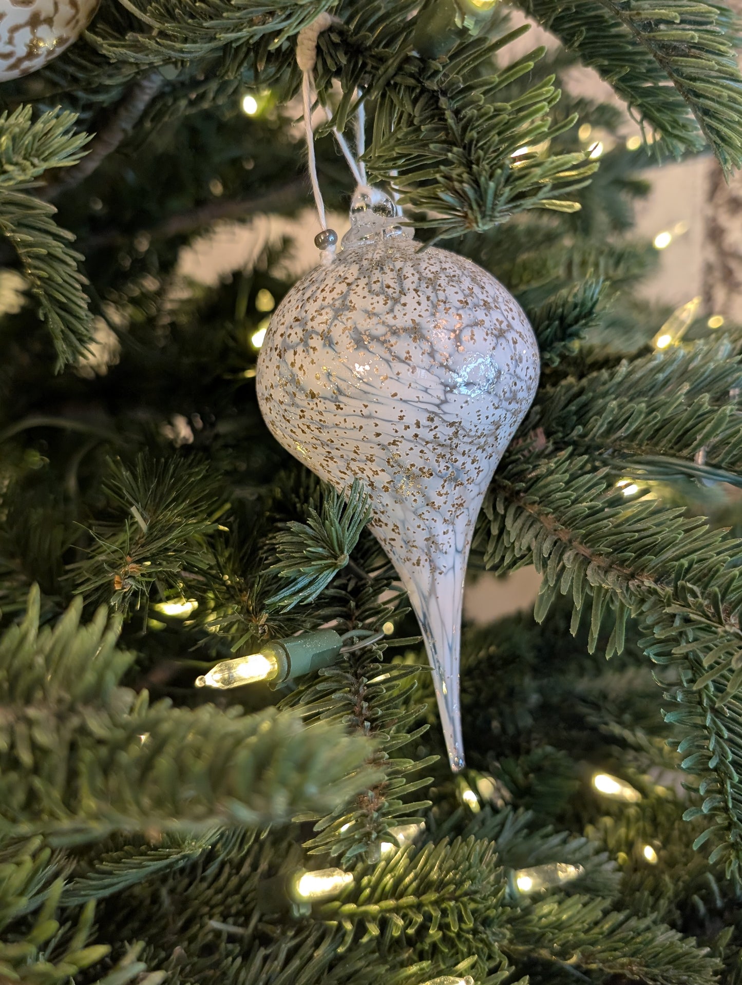 Goutte Tourbillon - Blanc & Transparent pailleté Or 🇫🇷