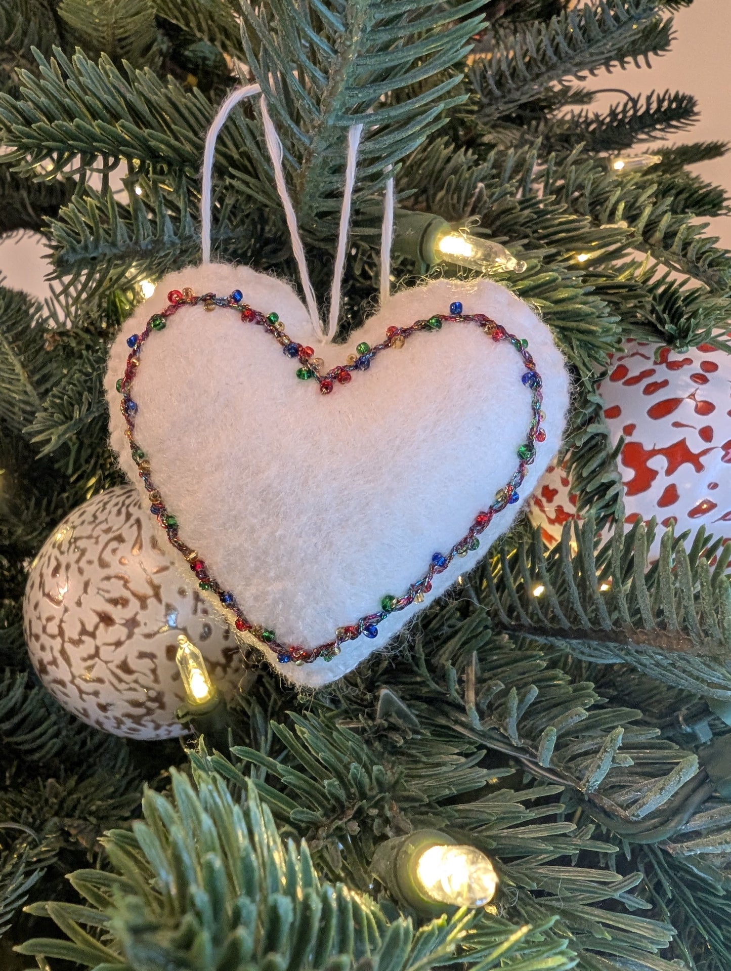 Cœur Blanc guirlande de Noël 🇫🇷