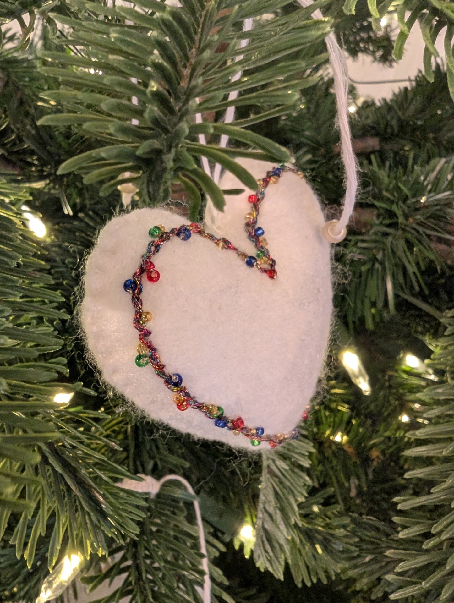 Cœur Blanc guirlande de Noël 🇫🇷