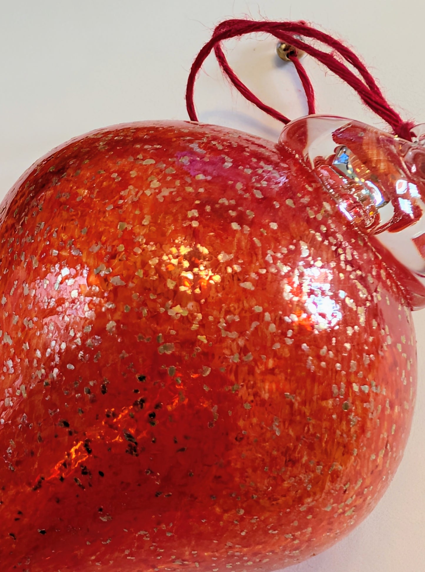 Goutte lisse - Rouge pailleté Or 🇫🇷