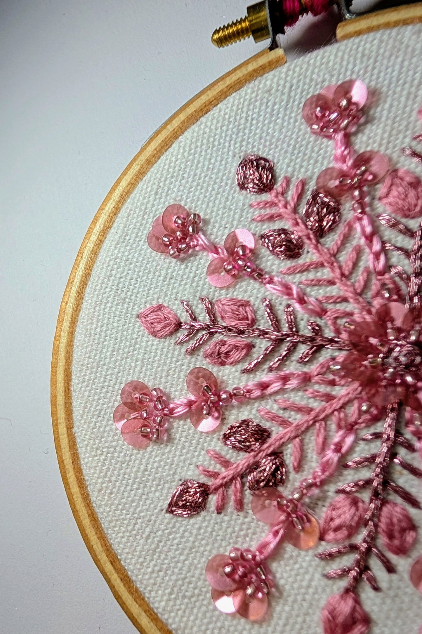 Broderie - flocon floral Rose 🇫🇷