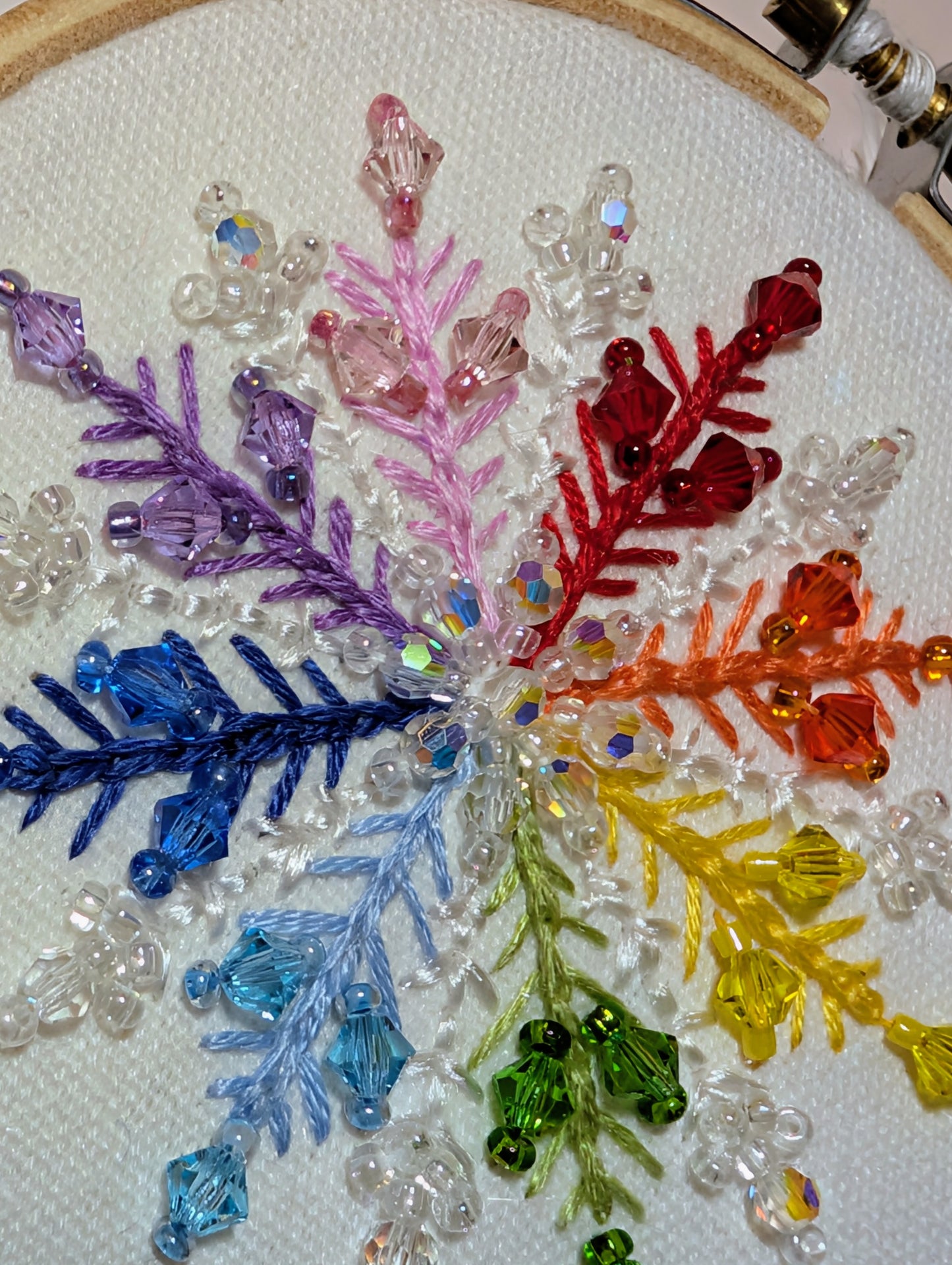 Broderie - flocon perlé Arc-en-ciel 🇫🇷