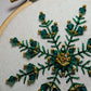 Broderie - flocon perlé Vert et Or 🇫🇷